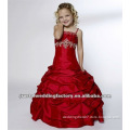 2012 hot red beaded appliqued ruched ball gown custom-made pageant dress flower girl dresses CWFaf4135